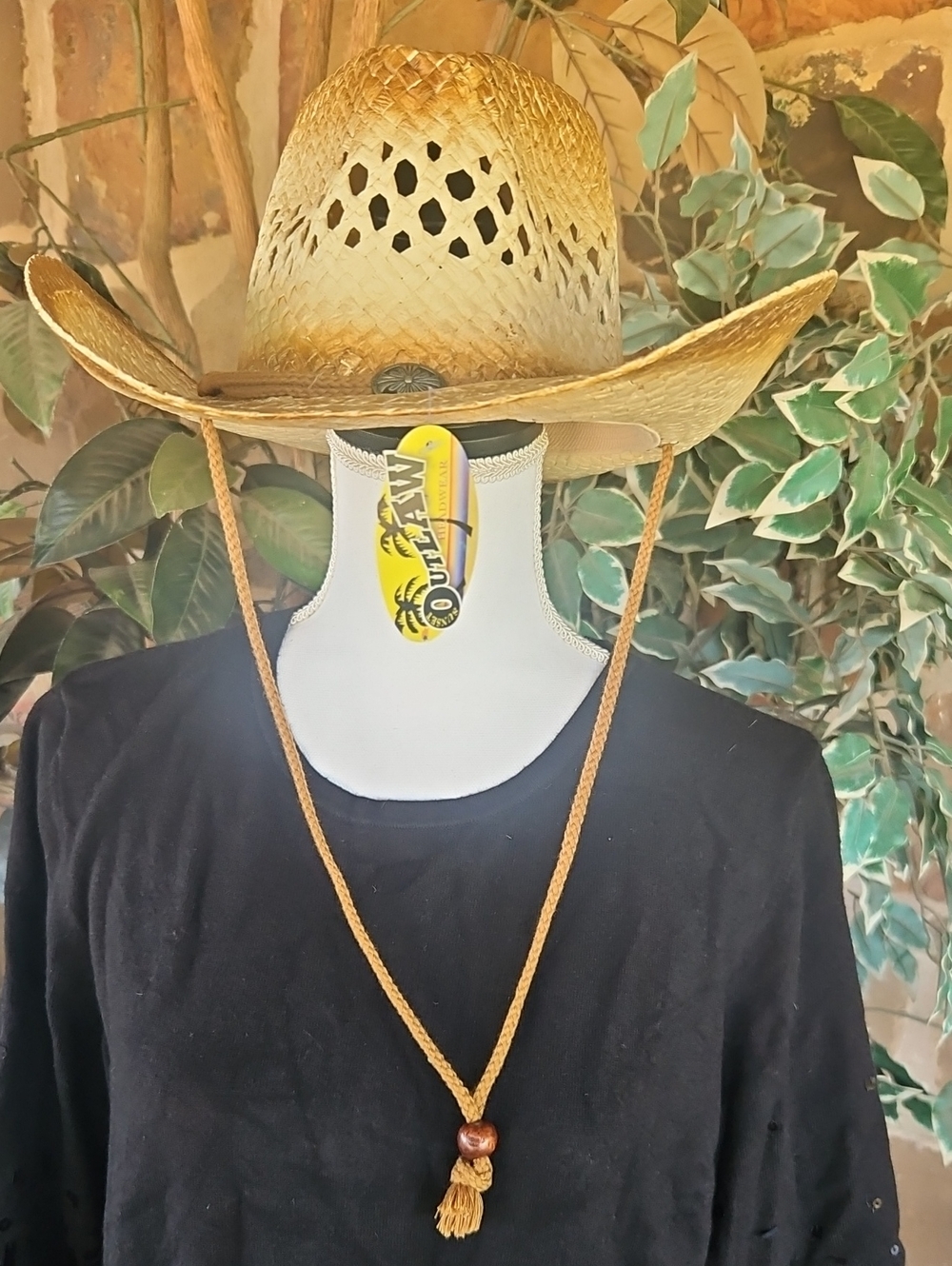 Straw Cowboy Hat in Natural Tan